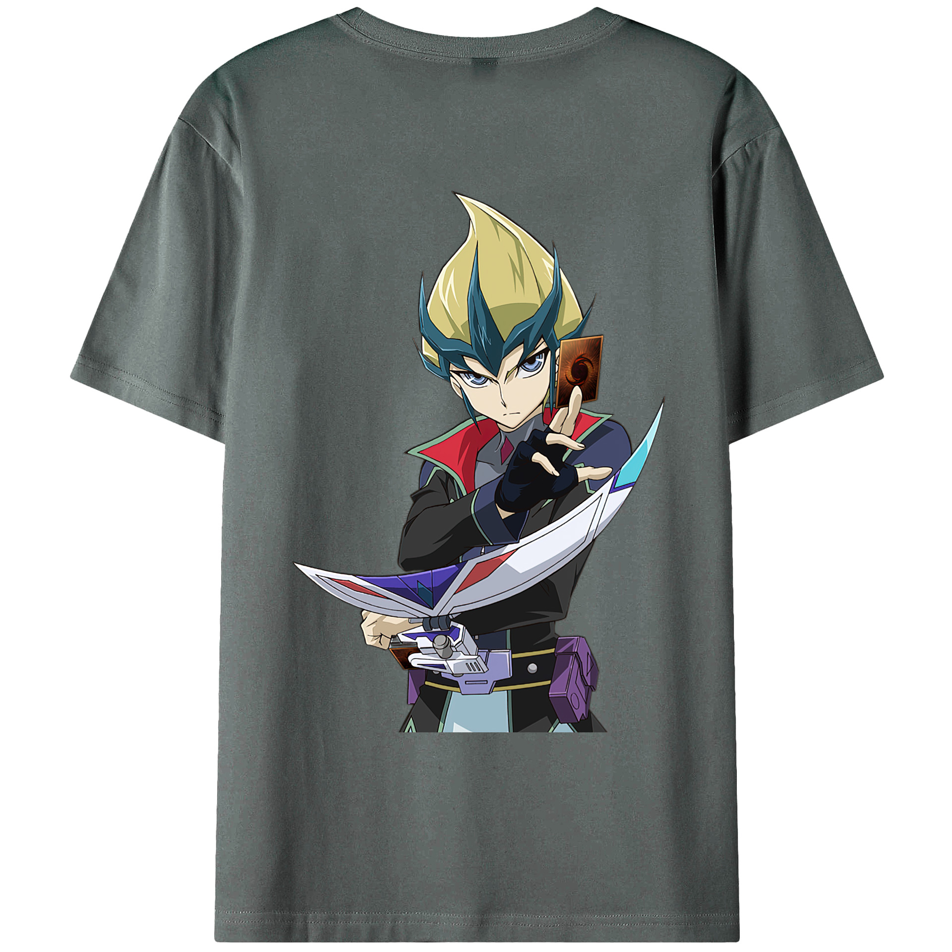 （画像用） 遊☆戯☆王 Yu-Gi-Oh! 綿100％ メンズ半袖Tシャツ（バックプリント） 通気性